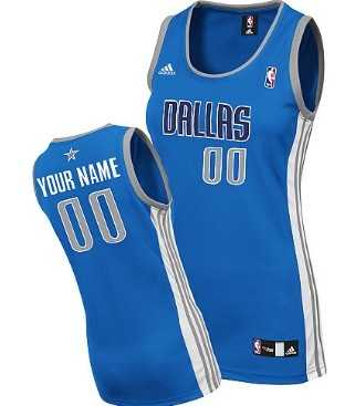 Women%27s Customized Dallas Mavericks Light Blue Jersey